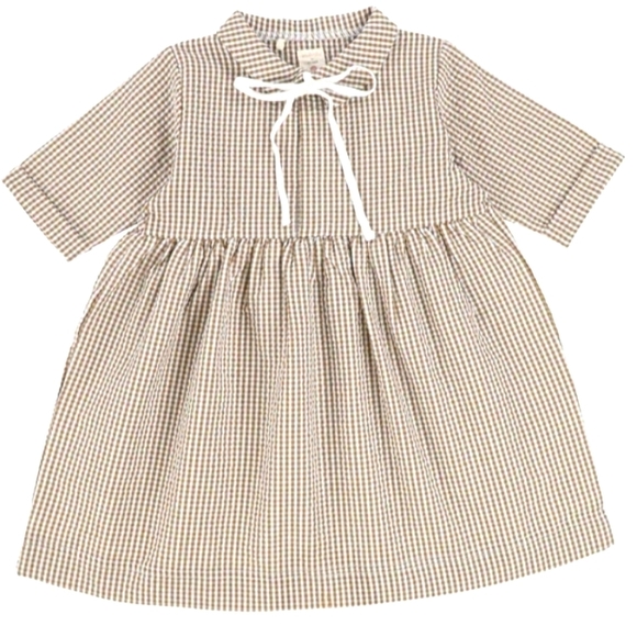 Analogie Gingham Dress Short Sleeve - Golden main image 1